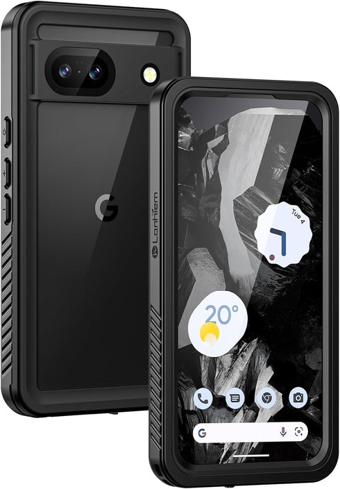 Lanhiem for Pixel 8a Case, IP68 Waterproof Dustproof, Built-in Screen Protector, Rugged Full Body Shockproof Phone Case for Google Pixel 8a, Obsid...