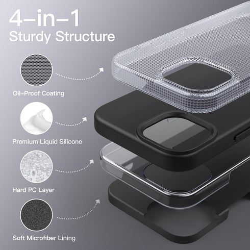JETech Silicone Case for iPhone 15 Plus 6.7-Inch, Silky-Soft Touch Full-Body Protective Phone Case, Shockproof Cover (Black)...