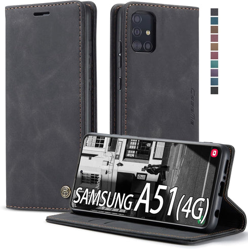 Samsung Galaxy A51 4G Wallet Case,Magnetic Stand Flip Protective Cover Book Style Leather Flip Cover Durable Shockproof Protective Case for Galaxy...