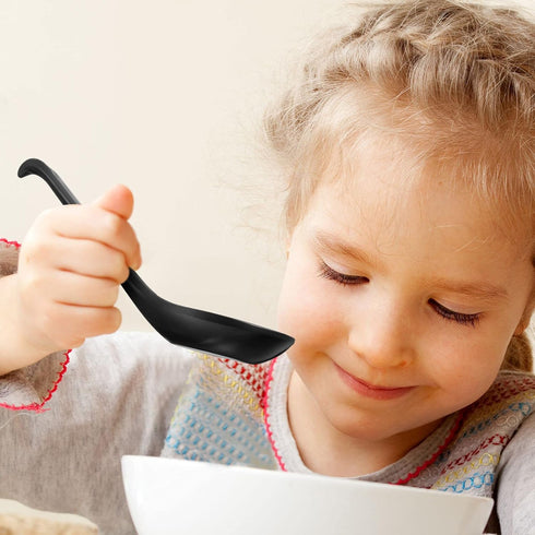 Patelai 12 Pieces Asian Soup Spoons Melamine Rice Spoons Noodle Soup Spoons Chinese Won Ton Soup Spoon Japanese Soup Spoon for Home and Kitchen(Bl...