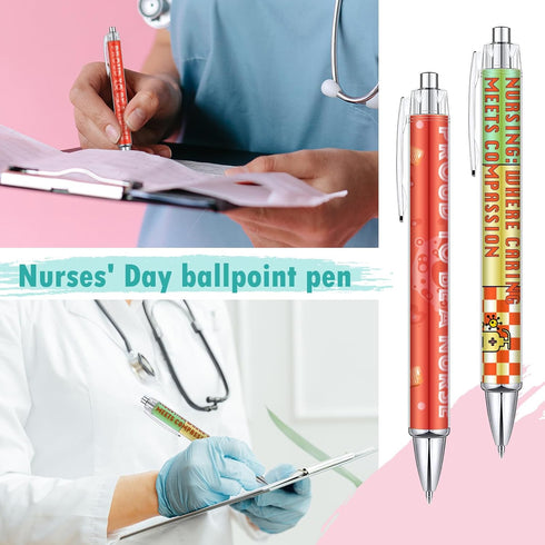20pcs Nurse Pens Cartoon Nurse Pens, Cute Retractable Nursing Pens Funny Nurse Pens Set Greeting Nurse Appreciation Gift Pens for Nurse Week Medic...