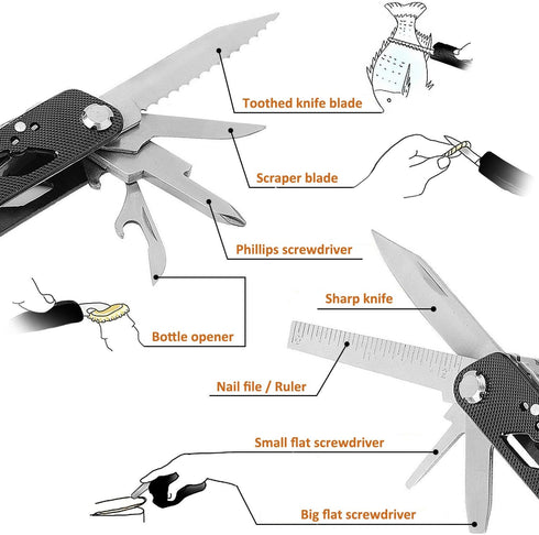 Poeland Multitool Pliers Set Stainless Steel Screwdriver Tool with 11 Screwdriver Bits Black...