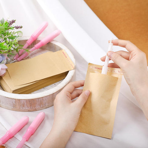 200 Pcs Tampons Disposal Bags Sanitary Napkin Disposal Bags Bulk Feminine Hygiene Disposal Bag Bulk Kraft Tampons Bag for Feminine Products with S...