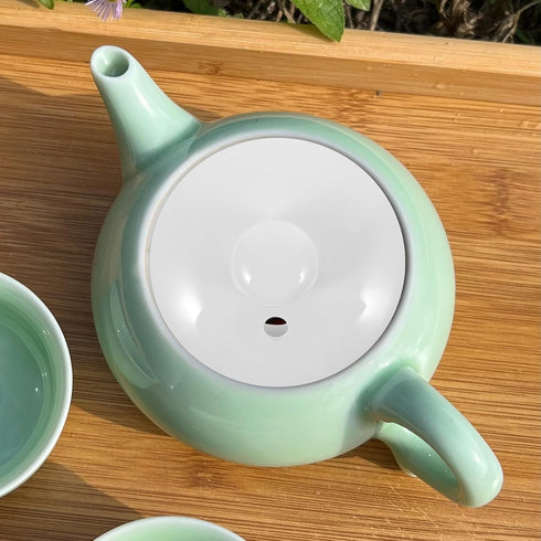 Luxshiny Ceramic Teapot Lid Replacement, White Tea Kettle Cover with Hole Porcelain Mug Cover Tea Pot Lid Accessories for Small Tea Pots Kungfu Te...