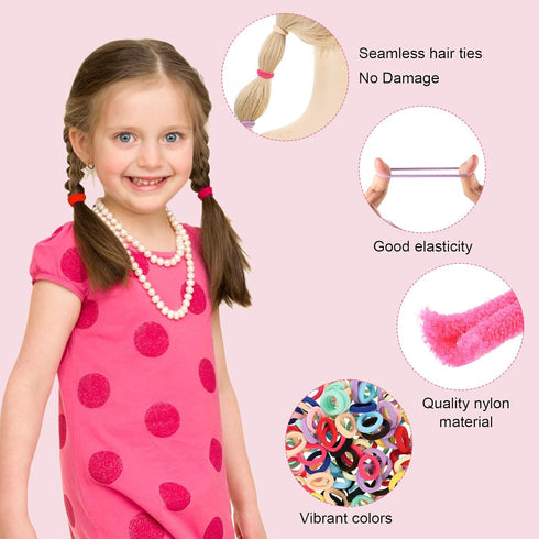 150 Pack Baby Hair Ties, Hair Ties for Toddlers Little Girls Soft Hair Ties No Damage Small Seamless Hair Bands Elastic Ponytail Holders Hair Acce...