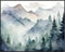 Posterizer 1 pcs- mountains and trees beautiful landscape nature 10-Landscape & Nature Art-Floral Botanical Art- Decor for Home & Office- unframed...