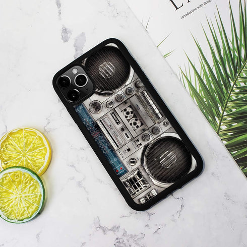 for iPhone 11 Pro Max, Art Design Soft Back Case Phone Cover, HOT12236 Old Boom Box...