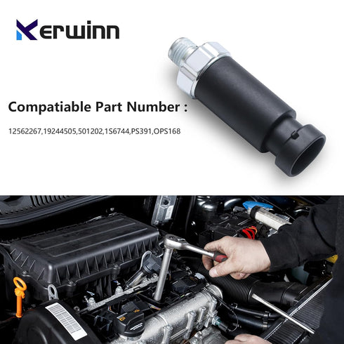 D1818A Engine Oil Pressure Sensor Switch,Oil Pressure Sending Unit 19244505 12562267 Compatible with Chevrolet Silverado Suburban Cadillac Escalad...