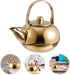 Hemoton Stainless Steel Tea Pot with Infuser Water Bottle Stovetop Tea Kettle with Removable Infuser for Loose Leaf Tea Golden Camping Kettle 1L/3...