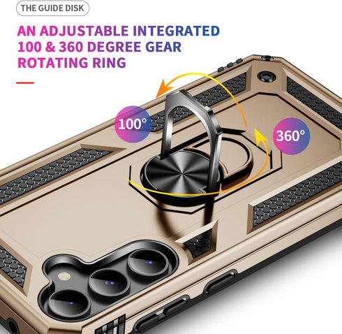 PASNEW for S23 FE Case,360° Ring Kickstand Magnetic Car Holder,Military Shockproof Drop Protection Hard Shell,Phone Cases for Samsung Galaxy S23 F...