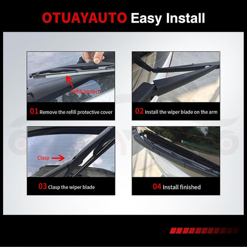 OTUAYAUTO Rear Windshield Wiper Blades - 2 Pieces of 11" Car Back Window Wiper -Compatible with Jeep Liberty, Patriot, Compass, Grand Cherokee, Do...