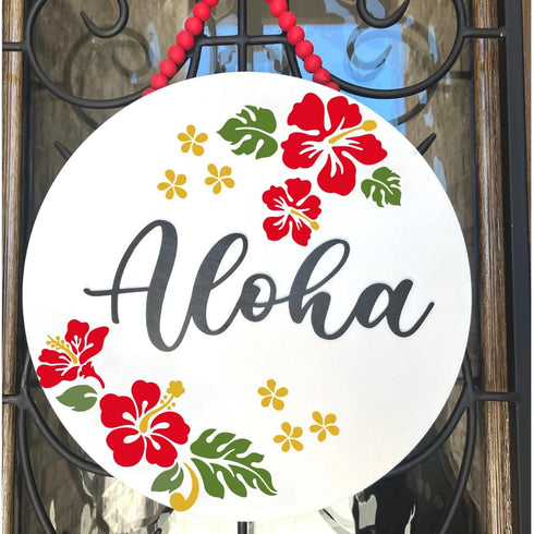Hibiscus Stencils Flower Stencil 6inch Tropical Flower Drawing Templates Hawaii Flowers Painting Stencils for Wood Wall Canvas Furniture Porch Hom...