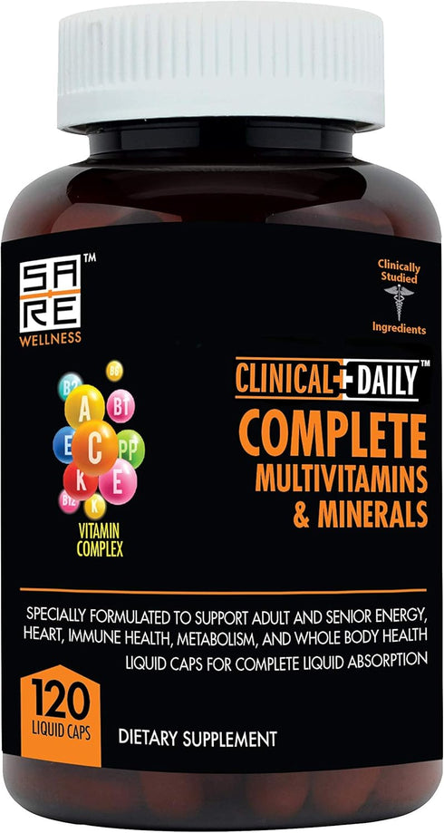 Clinical Daily Complete Whole Food Multivitamin Supplement for Women & Men - Complete Liquid Vitamin Absorption! 42 Superfood Fruits Vegetables - ...