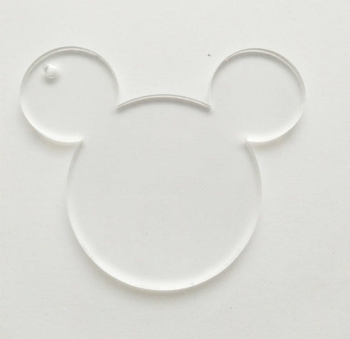 10pcs/lot Blank Clear Acrylic Mouse Head Charms, Plexiglass Laser Cut Blank Keychain Necklace DIY Accessory 1/8" Thickness (3")...