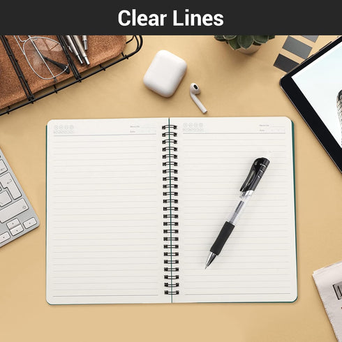 EUSOAR Hardcover Spiral Lined Notebook, A5 6 Pack 5.5" x 8.3" 120 Pages Lined Travel Writing Notebooks Journal, Students College Office Business S...