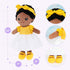 OUOZZZ Soft Black Baby Dolls for Girls - First African American Baby Dolls Multicultural Plush Rag Doll Sleeping Cuddle Buddy Doll Yellow Bow-tie ...