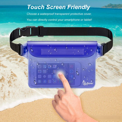 Waterproof pouch Waterproof Waist Pouch 2-Pack Waterproof Fanny Pack Beach Accessories Safe & Dry for Boating Swimming fishing Kayaking Snorkeling...