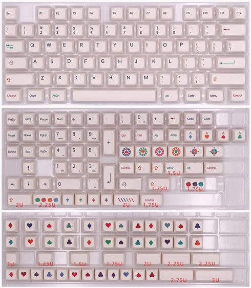 Lasvegas Keycaps | XDA Profile | Thermal Sublimation PBT Keycap Set | for Mechanical Keyboards | Full Set | English (US) Layout...