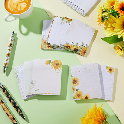 82 Pcs Sunflower Theme Office Supplies for Women Men Include 50 Sunflower Stickers 20 Sunflower Push Pins 3 Sunflower Pattern Retractable Pen 9 Su...