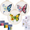 tyrixma 3 Sets Embroidery Starter Kit with Butterfly Flower Pattern for Beginners, Cross Stitch Kits for Adults with 3 Embroidery Hoops, Color Thr...