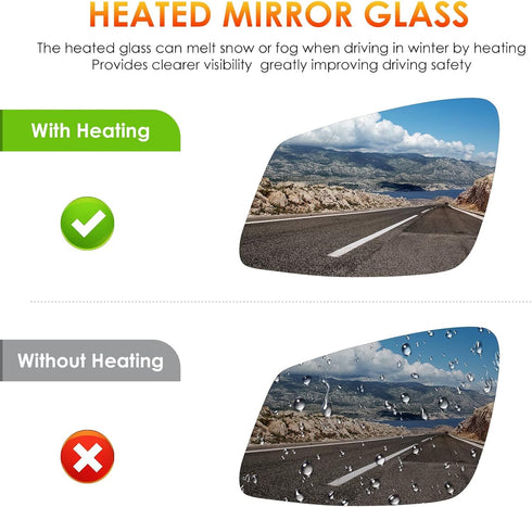 Left Driver Side Mirror Glass Replacement for 2009-2019 BMW M2-M7 Series, F20 F22 F30 F32 F34 F36 F80 228i 320i 328i 330i 335i 428i 430i 435i 535i...