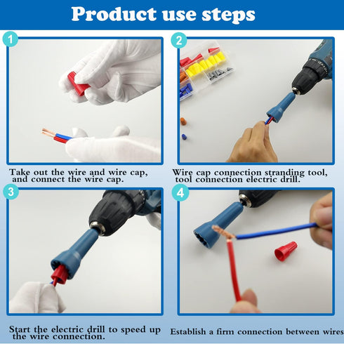 Wire Twisting Spinner,Spin-Twist Wire Connector Socket,Wire twist tool with 1/4" Chuck(Blue)...