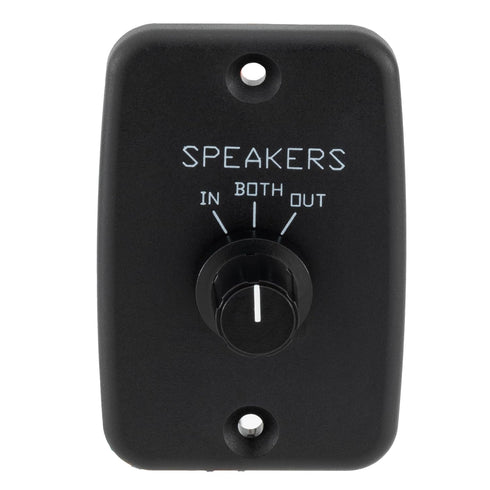 RecPro RV Speaker Switch 3-Position Control Panel | Labeled Twist Knob | Play Audio from Inside, Outside, or Both | Interior/Exterior Music and So...