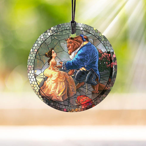 Disney - Beauty and The Beast - 3.5” Starfire Prints Hanging Glass Print Accessory – Light Catching Hanging Accessory – Ideal for Gifting and Coll...