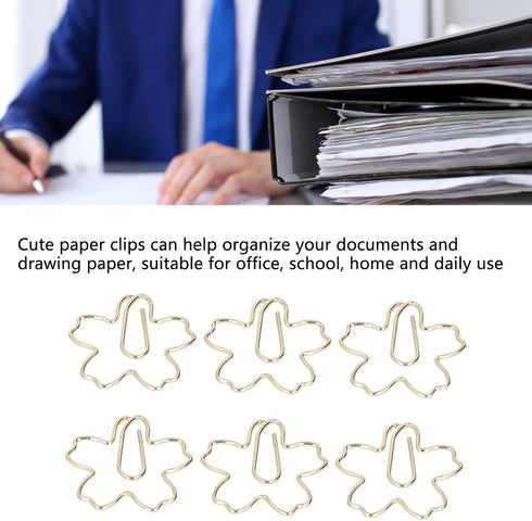 100pcs Paper Clips, Flower Shaped Gold Paper Clips Cute Paperclips Stationary Supplies with Storage Box for Office Home School...