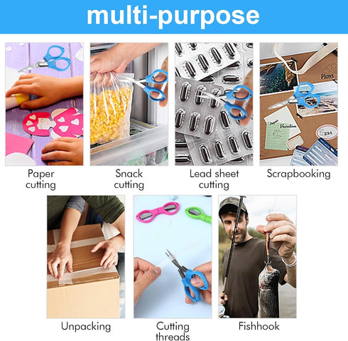 4Pcs Folding Scissors Portable Mini Travel Scissors Glasses-Shaped Foldable Scissors Small Crafting Scissors for Home Office School DIY Crafting P...