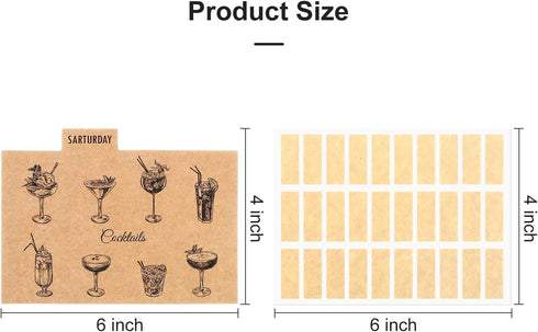Outus 36 Pieces Recipe Card Dividers Tabs Include 24 Labelled and 12 Blank Tabs 60 Adhesive Labels Fit 4 x 6 Inch Cards for Recipe Box Organize (C...