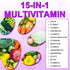 Dog Multivitamin Treats - 15 in 1 Multivitamin Tablets for Dogs with Glucosamine, Cranberry, Milk Thistle, Vitamins Supports Joint & Digestion, Sk...