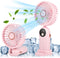 Handheld Fan, Portable Fan Mini Desk Fan 90° Foldable 5 Speeds Standing Fan with Base, Battery Operated Neck Fan with Lanyard, USB Rechargeable Fa...
