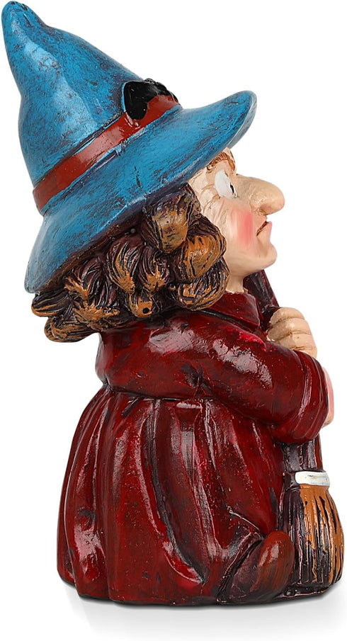 Witch Garden Gnome Statues, Funny Witch Dwarf Outdoor Statue Collectible Figurines for Yard Decor Landscape Porch Decoration Outside Novelty Gift...