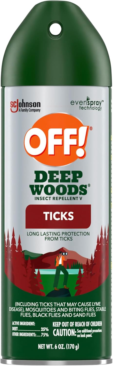 OFF! Deep Woods Insect Repellent Aerosol, Bug Spray with Long Lasting Protection from Ticks and Listed Bugs, 6 oz...