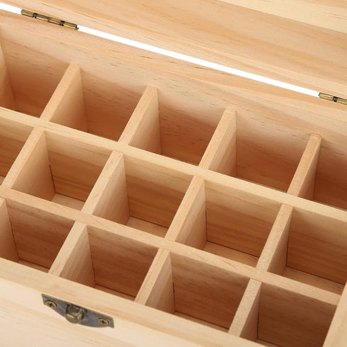 FILFEEL Essential Oil Wooden Box 15 Slot Essential Oil Storage Case Pine Wood Essential Oils Organizer Holder for Home, 18.2 x 11.5 x 9 cm...