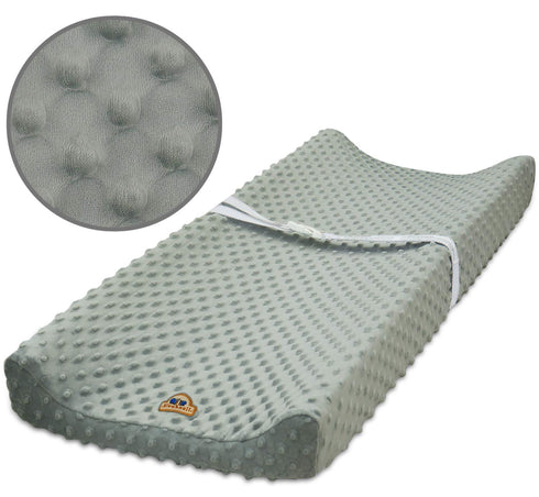 BlueSnail Ultra Soft Minky Dot Changing Pad Cover 2 Pack (Gray+Navy, 2 Pack)...