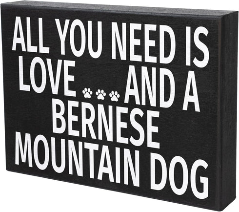 JennyGems Bernese Mountain Dog Gifts, All You Need is Love and a Bernese Mountain Dog, Shelf Decor and Wall Hanging, Made in USA...