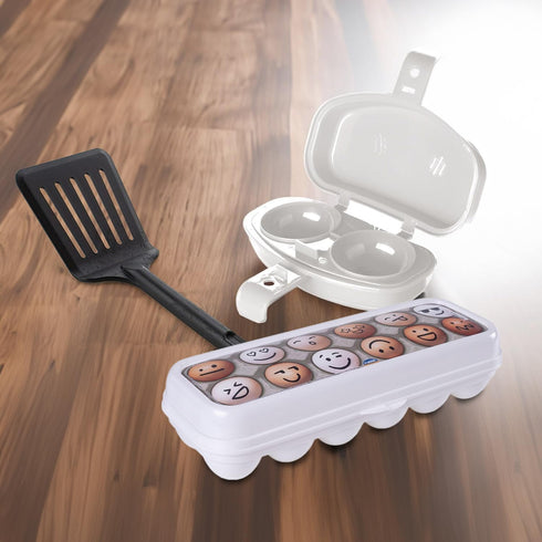 Plasutil Microwavable Nonstick Omelet Maker Bundle with Egg Container Holders for Refrigerator and Spatula, Quick & Easy Breakfast | Dishwasher Sa...