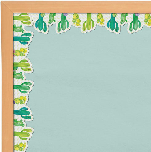 Vibrant Multicolor Cactus Bulletin Board Borders - 36" x 2.75" (Pack of 12) - Unique Design - Perfect for Classroom and Home Organization...