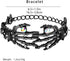 Miraculous Garden 3 Pack Halloween Gothic Skull Skeleton Collar Choker Necklace Link Bracelet and Drop Earrings Jewelry Set for Women...
