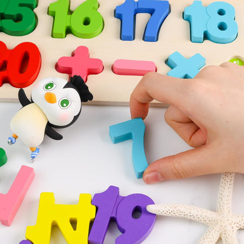 LovesTown Wooden Puzzles for Kids, Number Shape Puzzles Preschool Educational Toys Montessori Toddler Puzzles for Boys Girls...