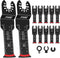 JTWEB Extra Long Oscillating Saw Blades - 12PCS Arc-Shaped Edge Bi-Metal Multitool Blades Precise Cut for Wood with Nails, Metal, Universal Quick ...