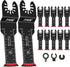 JTWEB Extra Long Oscillating Saw Blades - 12PCS Arc-Shaped Edge Bi-Metal Multitool Blades Precise Cut for Wood with Nails, Metal, Universal Quick ...