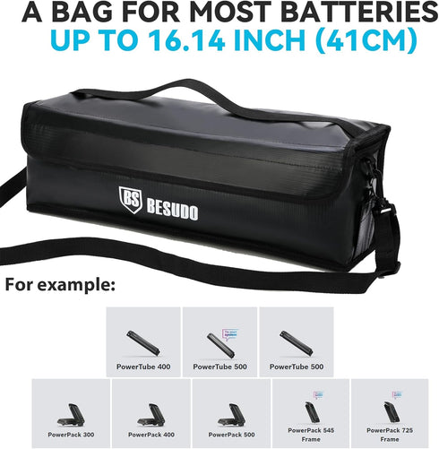 Besudo E-Bike Battery Bag - Protective bag for E Bike Battery - Safety bag for storage, transportation, and charging of The Ebike battery - E Bike...