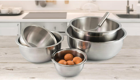 HIC Kitchen Mixing Bowl, Heavyweight 18/8 Stainless Steel, 6-Quart Capacity...