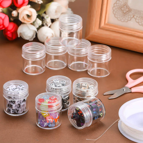 TDOTM Clear Plastic Bead Storage with 30 Pieces Storage Jars Container Bottle with Lid Embroidery Diamond Painting Transparent Accessory Box Organ...