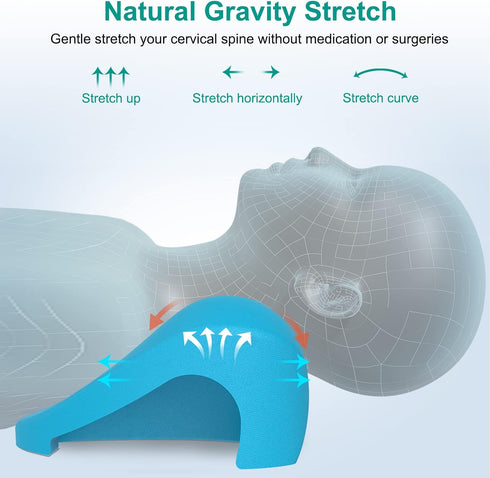 Neck Stretcher, Neck and Shoulder Relaxer, Cervical Traction Device for TMJ Pain Relief and Spine Alignment, Chiropractic Pillow Neck Stretcher (B...