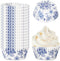 600Pcs Blue Floral Cupcake Liners Chinoiserie White Blue Flower Cupcake Wrappers Paper Disposable Decorative Muffin Brownie Cups for Baking Party ...