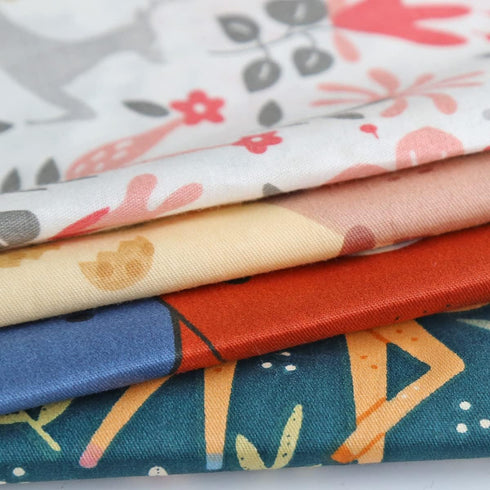 Precut Fabrics for Quilting no Repeat Design Printed Forest Animals Cotton Fabric for Patchwork Squares Bundles for Craft DIY /8pcs 20" x 20"...